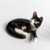 tuxedo cat porcelain figurine