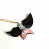 handmade cute porcelain pendant grey bat