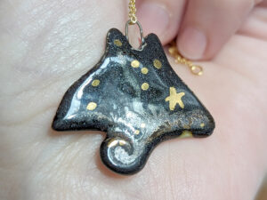nightsky ray porcelain pendant