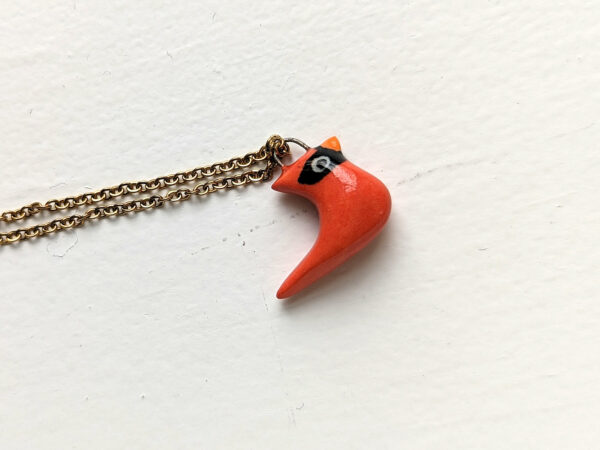 cute red cardinal porcelain pendant