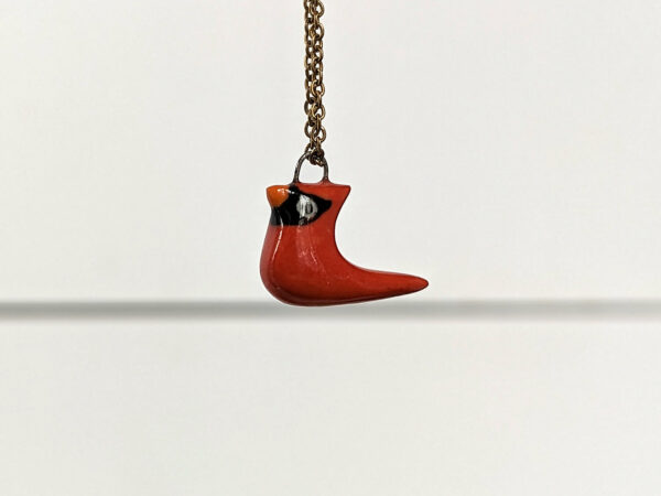 cute red cardinal porcelain pendant