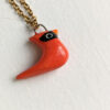 cute red cardinal porcelain pendant