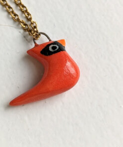 cute red cardinal porcelain pendant