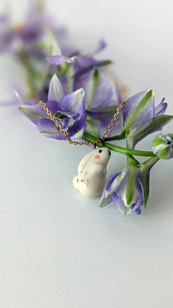 handmade porcelain pendant lop bunny