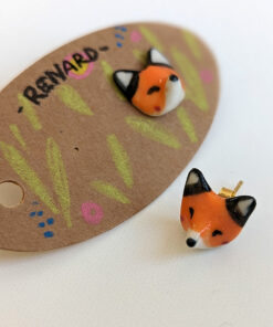 fox ear rings porcelain