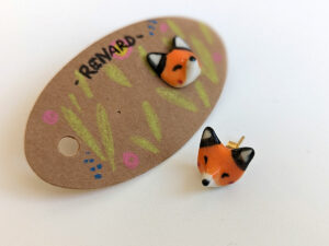 fox ear rings porcelain