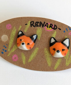 fox ear rings porcelain