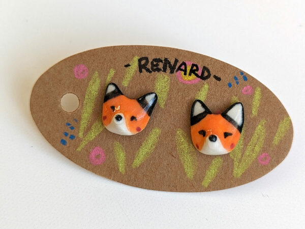 fox ear rings porcelain
