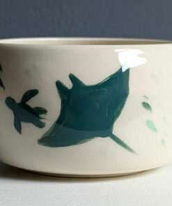 Gobelet poissons porcelaine fait main