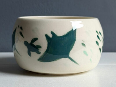 Gobelet poissons porcelaine fait main