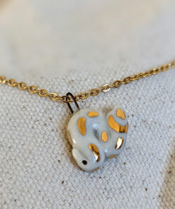 Porcelain Pendant, Python and gold