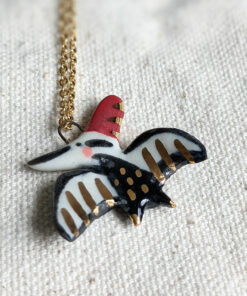 Porcelain pendant : Pterosaur - Pileated Woodpecker