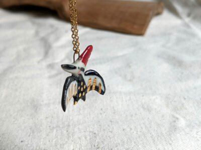 Porcelain pendant : Pterosaur - Pileated Woodpecker - Image 3