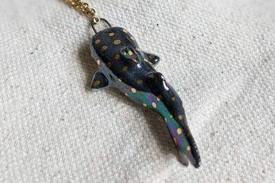 Whale Shark pendant, pearl and gold