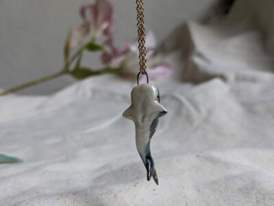 Whale Shark pendant, pearl and gold - Image 11