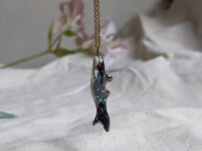 Whale Shark pendant, pearl and gold - Image 10