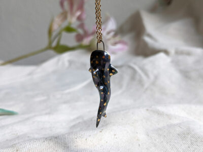 Whale Shark pendant, pearl and gold - Image 8