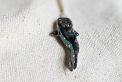 Whale Shark pendant, pearl and gold - Image 4