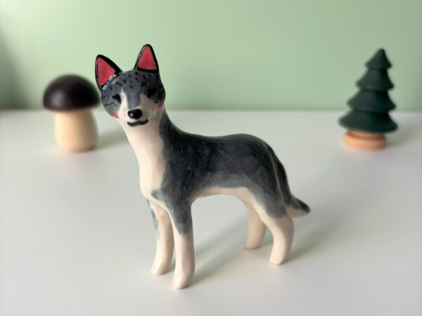Figurine - Loup Gris en Porcelaine – Image 2