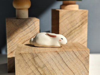 loaf bunny porcelain figurine