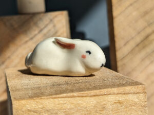 loaf bunny porcelain figurine