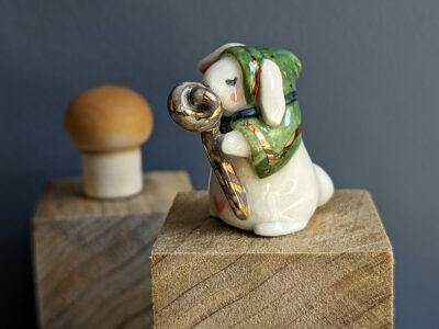 Wizard Lop Bunny Porcelain Figurine