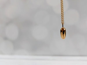 porcelain gold heart pendant