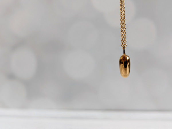 porcelain gold heart pendant