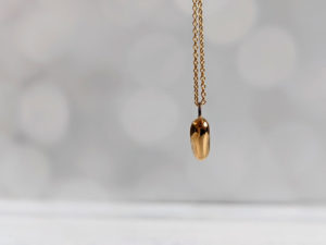 porcelain gold heart pendant