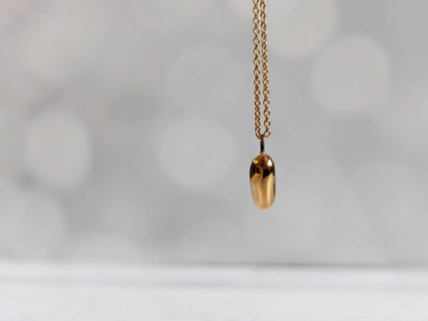porcelain gold heart pendant