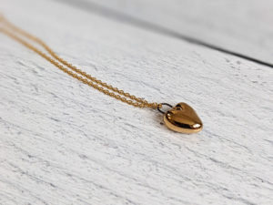 porcelain gold heart pendant