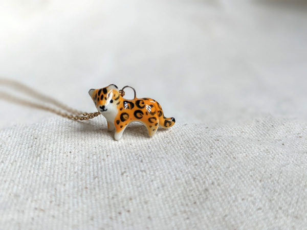 leopard pendant porcelain