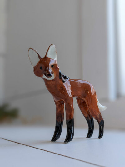 Maned Wolf porcelain figurine