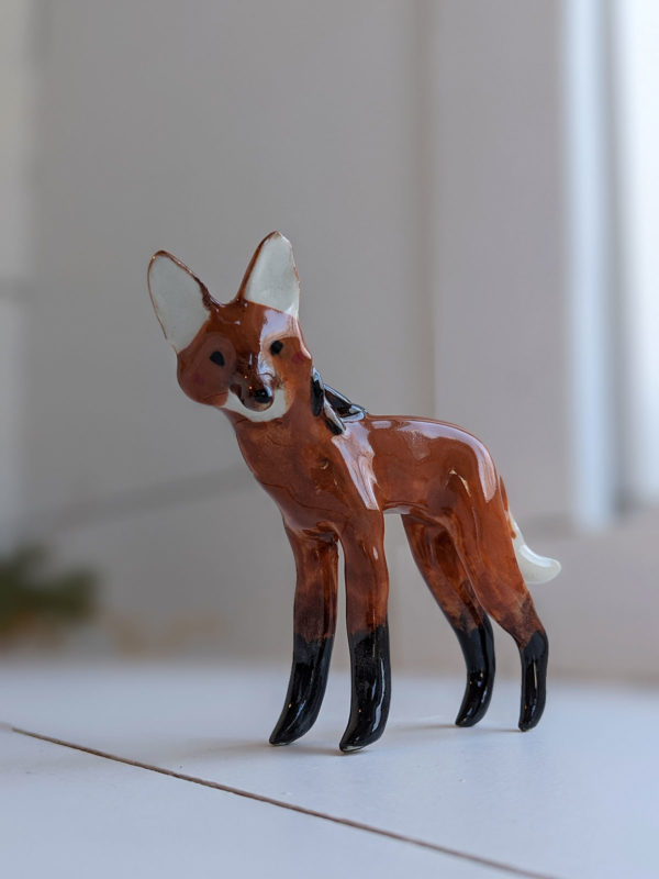 Maned Wolf porcelain figurine