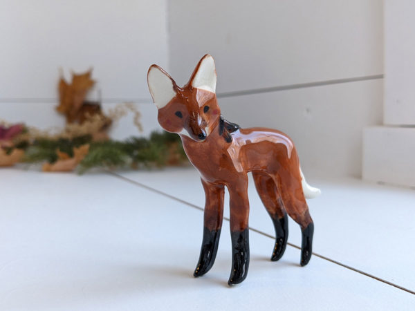 Maned Wolf porcelain figurine