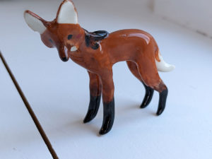 Maned Wolf porcelain figurine