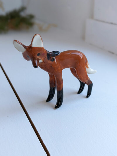 Maned Wolf porcelain figurine