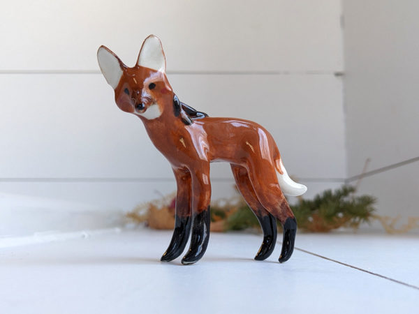 Maned Wolf porcelain figurine