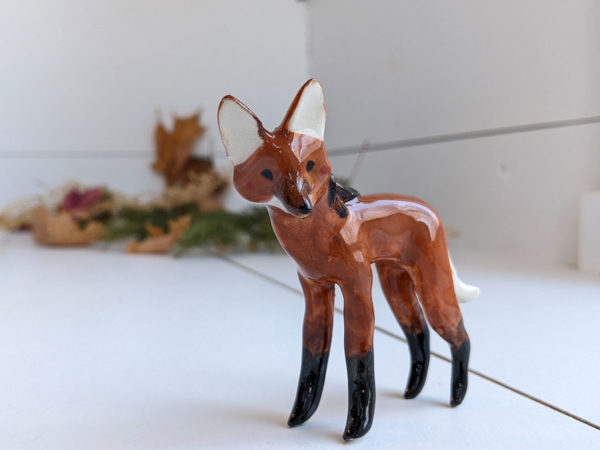 Maned Wolf porcelain figurine