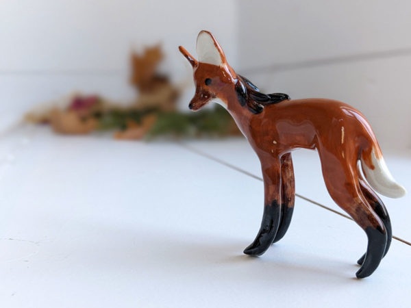 Maned Wolf porcelain figurine