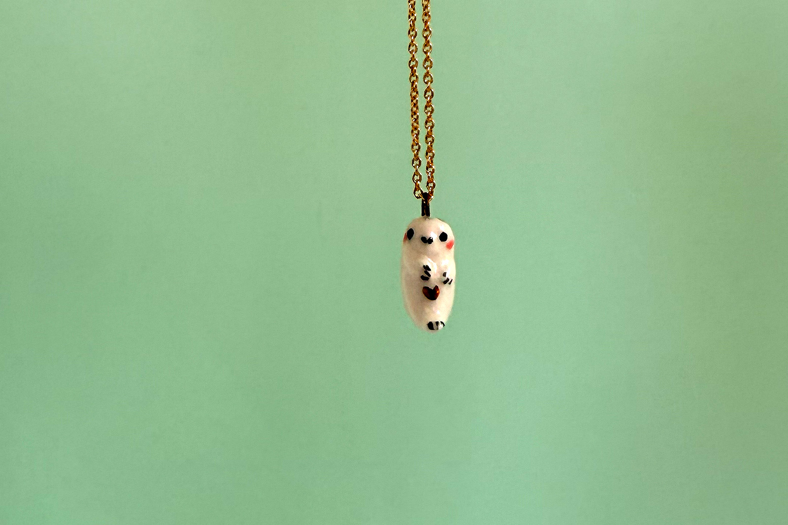 Pendentif Porcelaine - Bébé Phoque