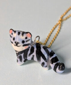 porcelain pendant cute blue tiger