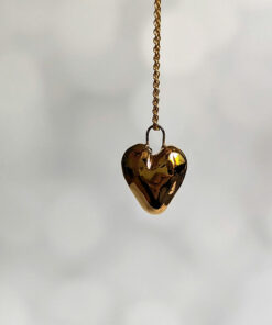 porcelain gold heart pendant