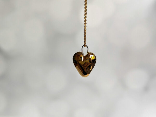 porcelain gold heart pendant