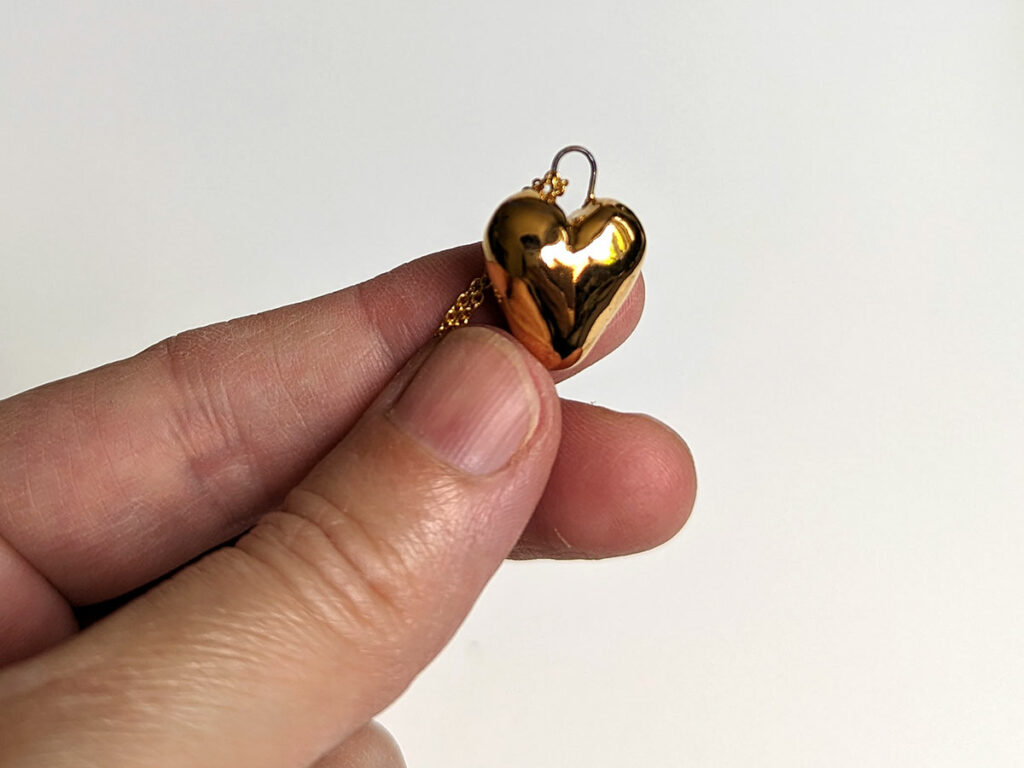 porcelain gold heart pendant