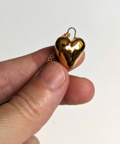 porcelain gold heart pendant