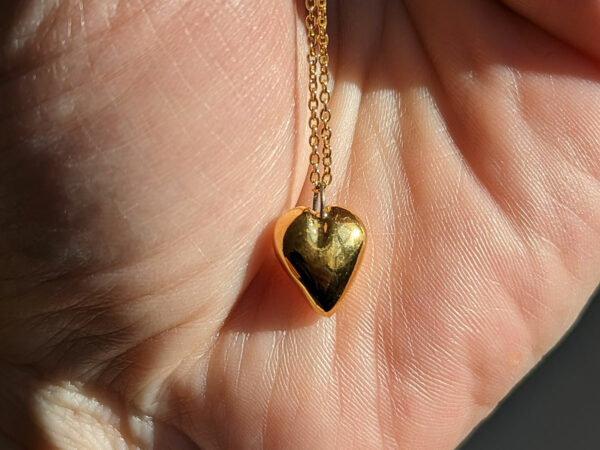 porcelain gold heart pendant