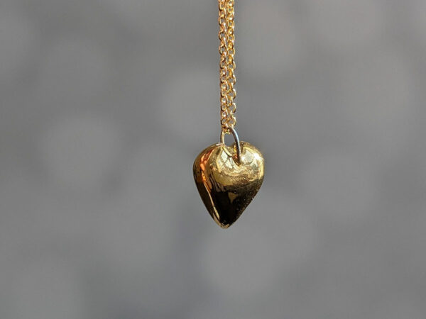 porcelain gold heart pendant