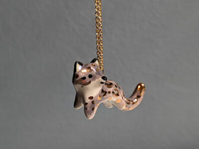 Pendentif Panthère Porcelaine et Or – Image 8