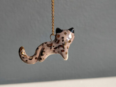 Pendentif Panthère Porcelaine et Or – Image 6